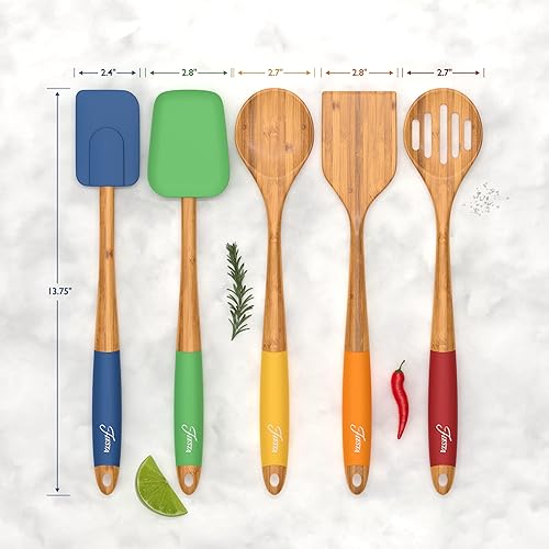 Miniatura 9 de Cambridge 6384X9FSTA94NR Fiesta Bamboo - Juego de utensilios de silicona (5 piezas)