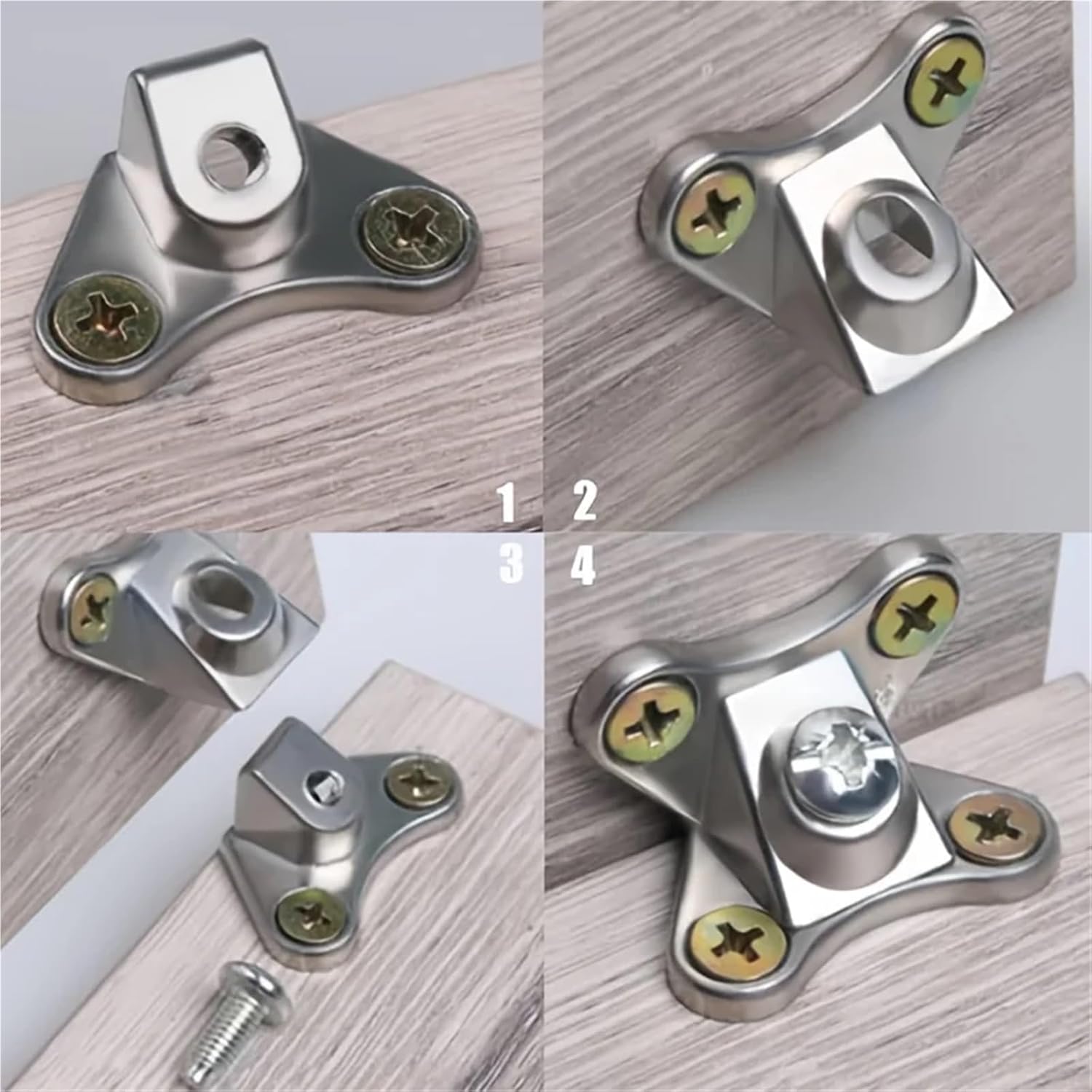 4 Pcs Stainless Steel Corner Brace, Heavy Duty Right Angle Bracket for Furniture, 90 Degree Joint Fastener for Wood Cabinets, Shelves, Drawers, Wardrobes