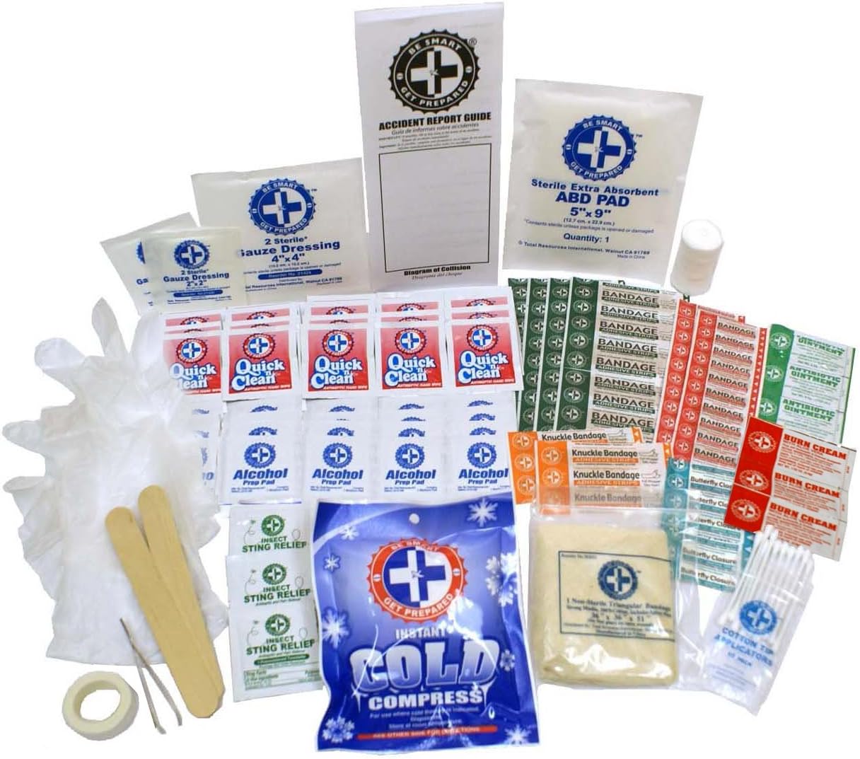 Be Smart Get Prepared 125 Piece First Aid Kit - Office, Home, Car, School, Emergency, Survival, Camping, Hunting, and Sports : Health & Household