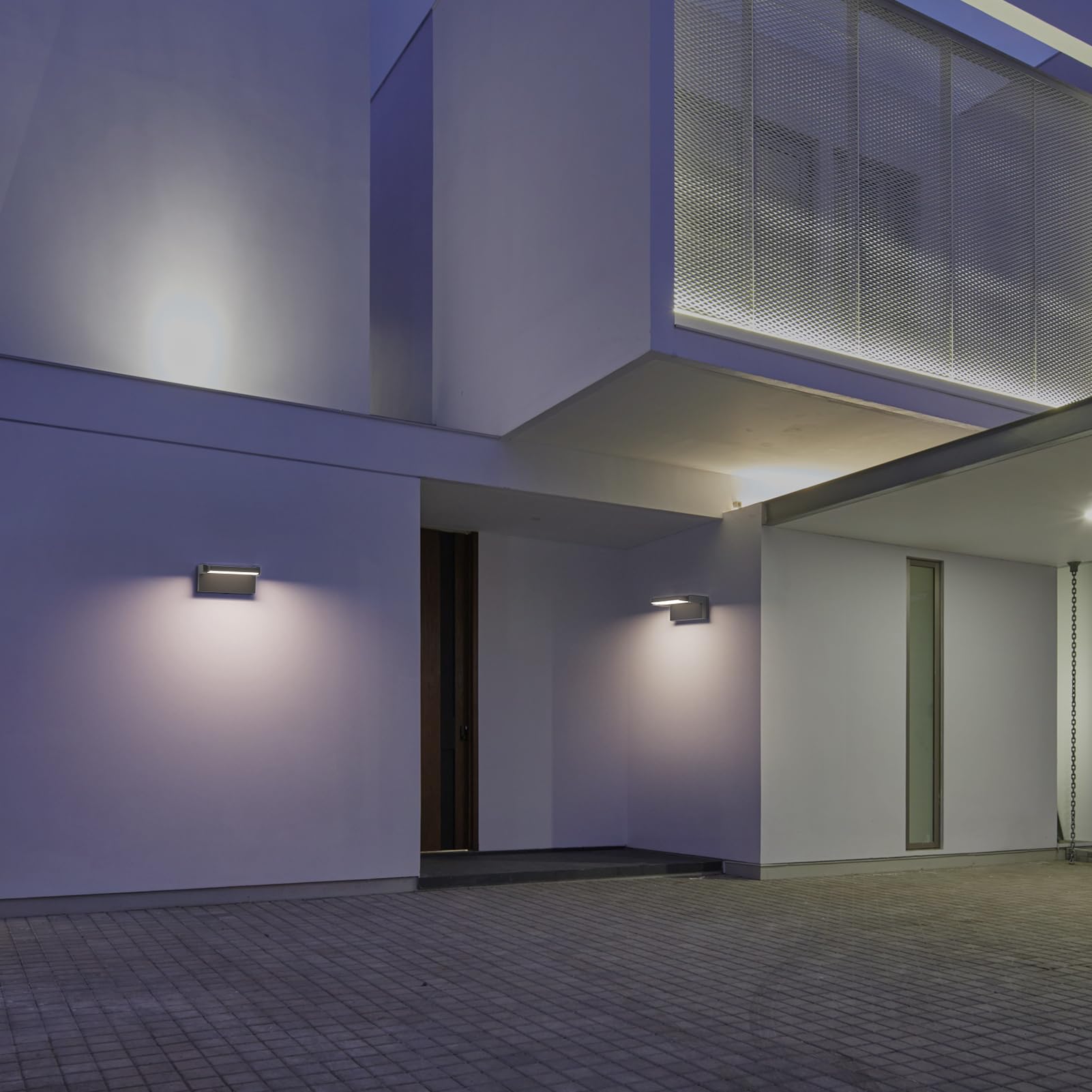 Klighten 4 Pezzi 24W Applique da Esterno Interno LED IP65, Luci da Parete Alluminio Orientabile Lampade da Parete Moderno per Ingresso Giardino, 1500 Lumen, Antracite, Bianco Naturale 4000K