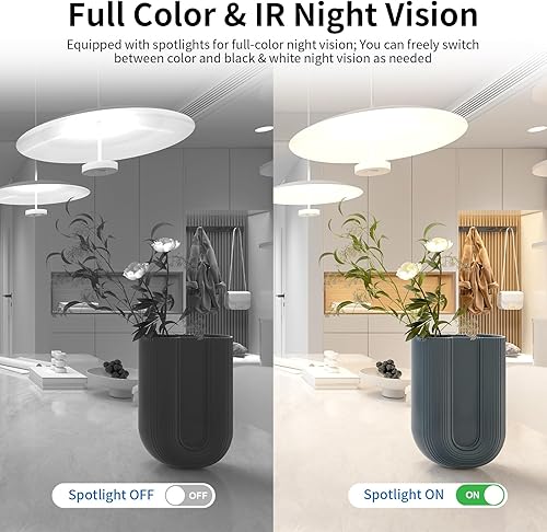 Miniatura 7 de VSTARCAM Cámara de seguridad para interiores 2K con detección de humo, cámara para mascotas, vista de 360, detección de movimiento, visión nocturna