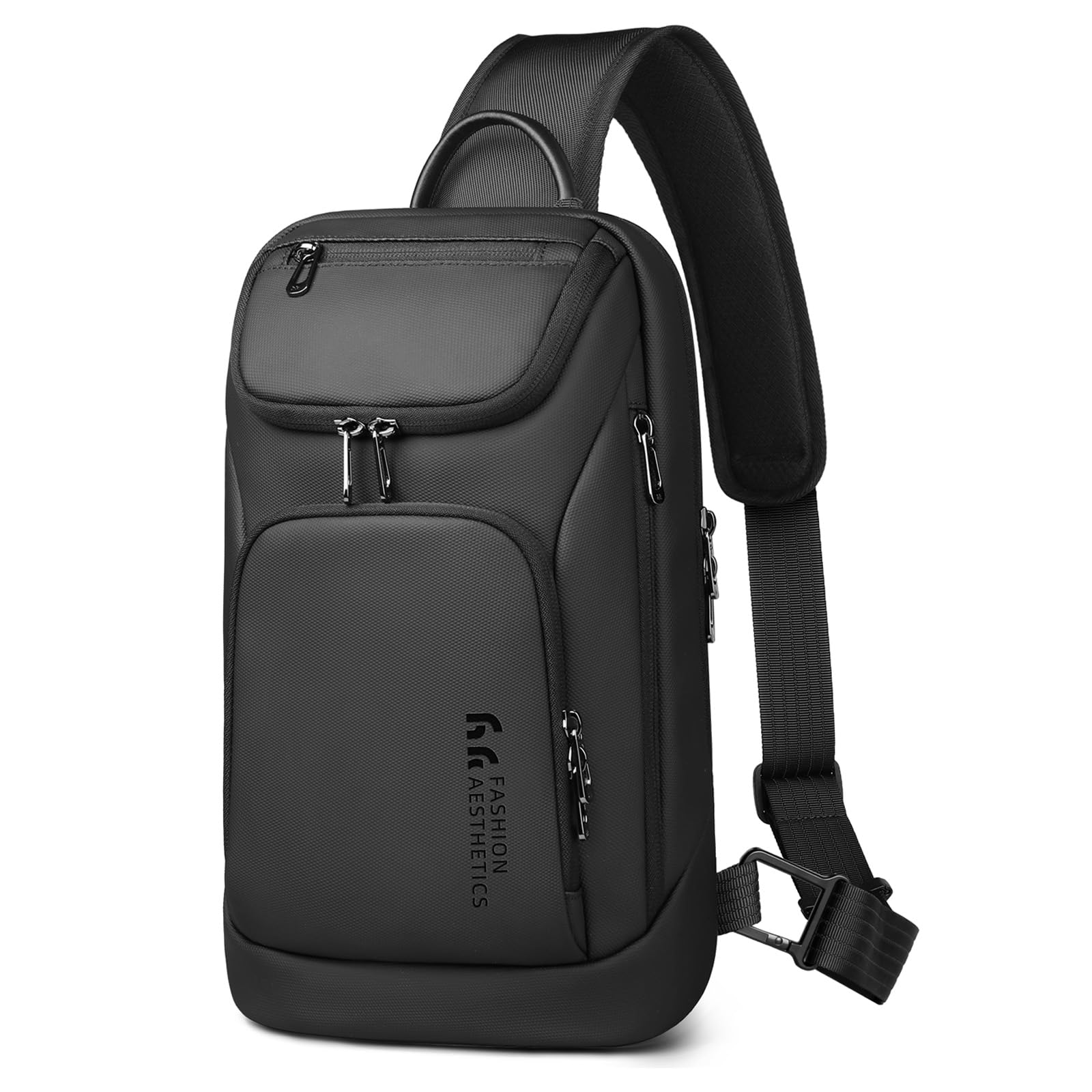 hk Bolso Bandolera Hombre Impermeable, Mochila Bandolera Cruzada 11,3 pulgadas, Bolso Pecho Compacto para Trabajo, Viaje, Oficina, Deporte y Uso Diario