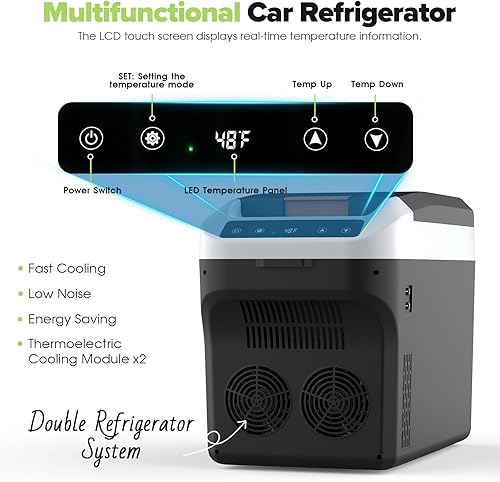 Miniatura 3 de advwin Refrigerador eléctrico de 12 voltios para automóvil de 23 cuartos (22 litros), enfriador de automóvil enchufable con cable de alimentación