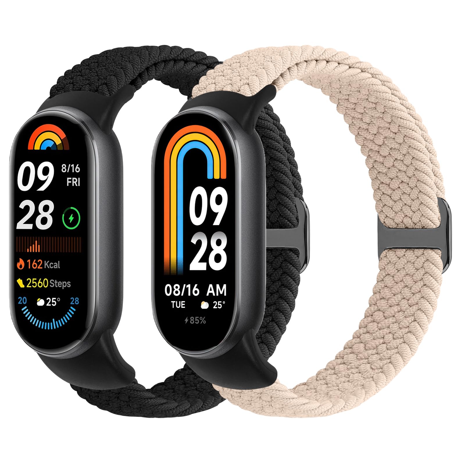 WNIPH Braided Strap for Xiaomi Smart Band 10/Xiaomi Smart Band 9/Xiaomi Smart Band 8 Straps for Women Men, Elastic Adjustable Woven Replacement Bands for Mi Band 10/9/8 — image 1