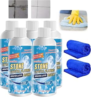 INHLUGLK Stone Stain Remover Cleaner, Kitchen Marble Oil Stain Cleaner, Stain Remover Cleaner - Oxidation, Rust, Stain Removal, Stone Crystal Plating Brighten Luster Agent Clean (5pcs)
