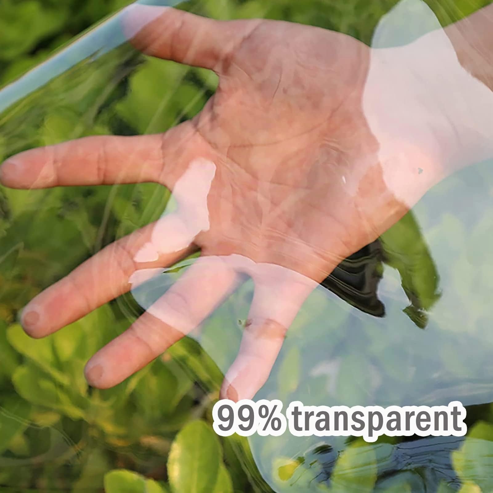 Plane Transparent mit Ösen 2.4X3M, PVC Durchsichtige Plane Wasserdicht Abdeckplane, Reißfest Winddicht für Außenbereich Garten Pavillon, mit Seil