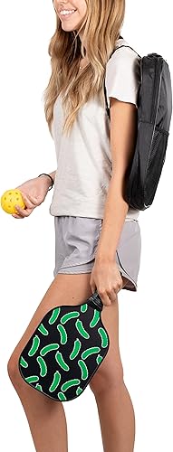 Miniatura 2 de Juego de 2 paletas de pickleball con pepinillos  Aprobado por USAPA  Raquetas de fibra de carbono, 4 bolas de núcleo de panal, funda de raqueta
