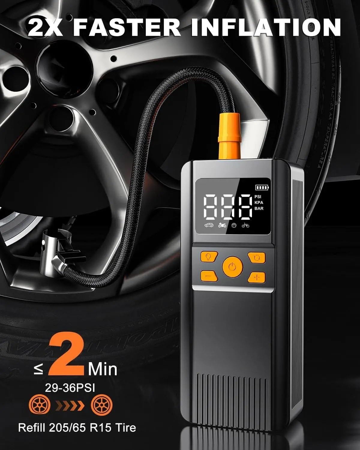 Przenośne kompresory powietrza 150PSI cyfrowa inflator do opon bezprzewodowy kompresor powietrza do samochodów rower opony motocyklowe przenośna pompa z wyświetlaczem LCD przenośna sprężarka powietrza