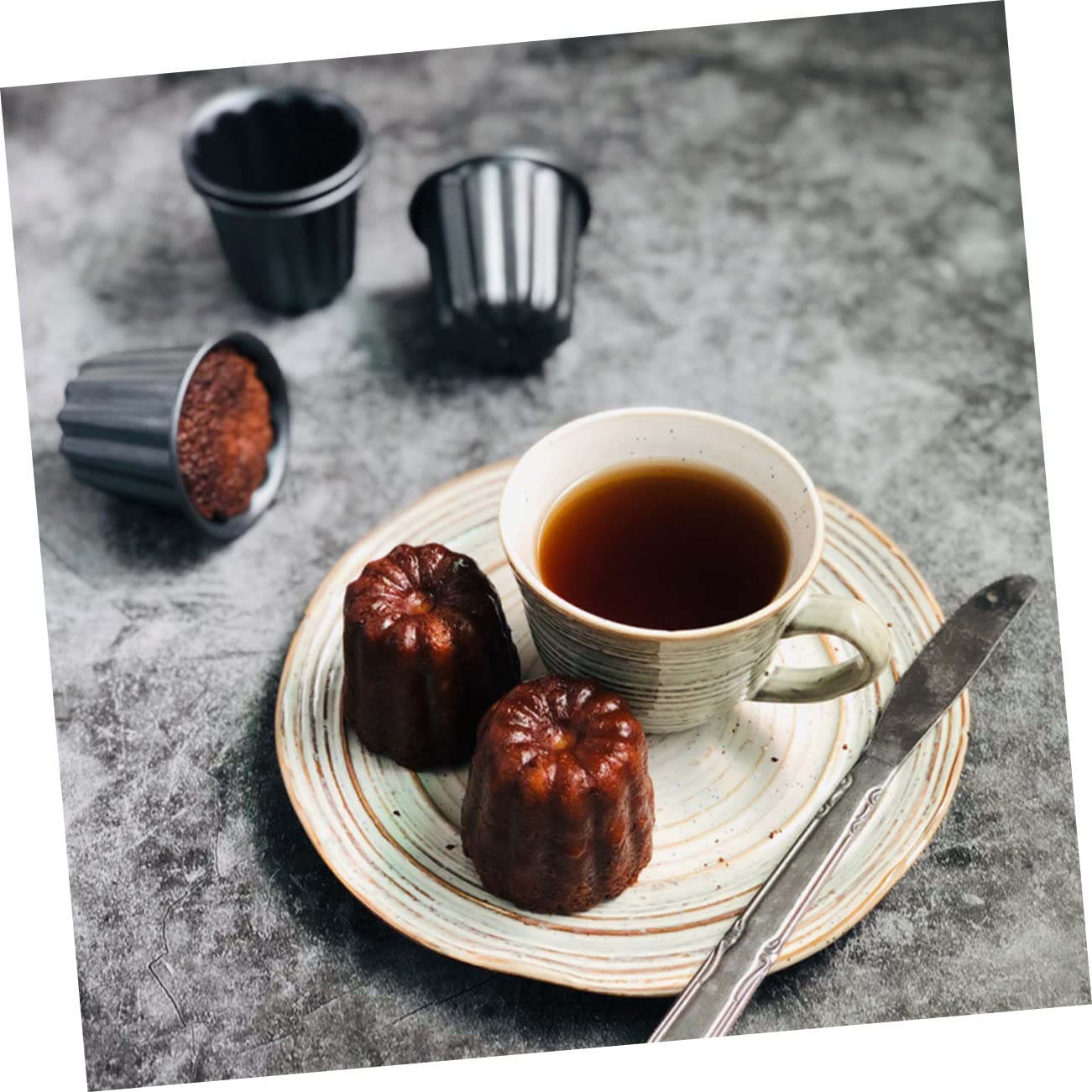 LABRIMP 8pièces Moules à Muffins Antiadhésifs Pour Gâteaux Puddings Et Desserts Ustensiles De Pour Maison Restaurant Et Pâtisserie