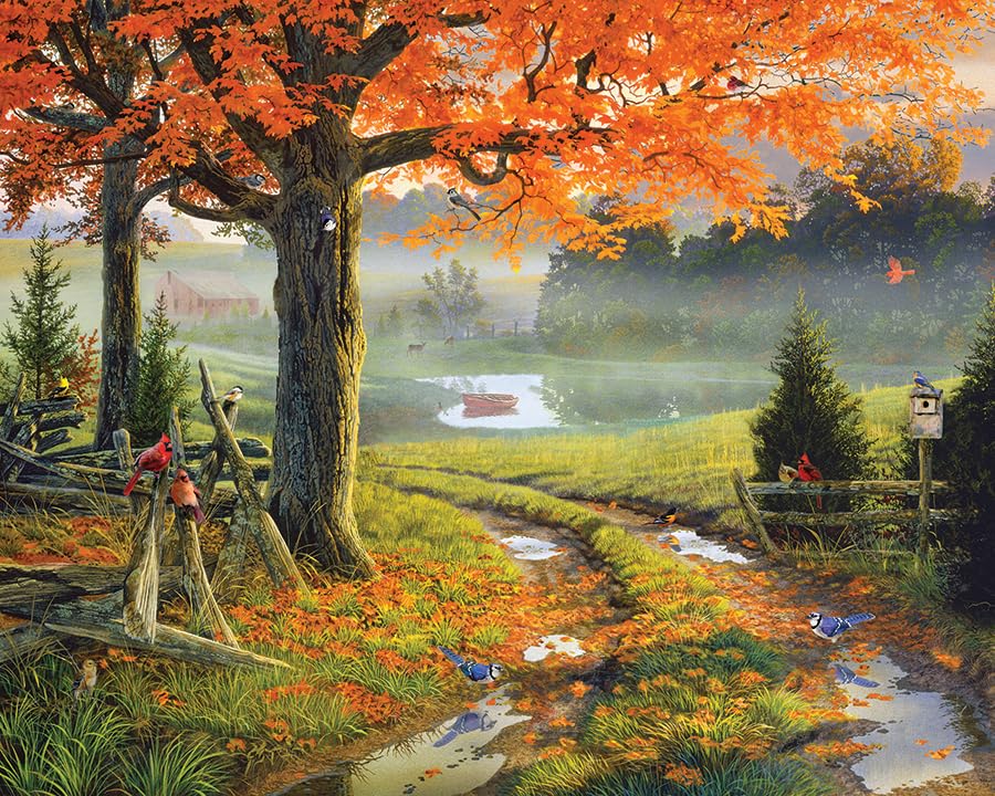 SpringbokSpringbok - Country Home - 1000 Piece Jigsaw Puzzle- Fall Landscape That's Relaxing