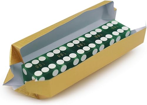 Miniatura 2 de Dados profesionales de casino de 0.748 in  Juego de 5 dados verde arena  borde de afeitar, juego serializado a juego  Auténtica experiencia de dados