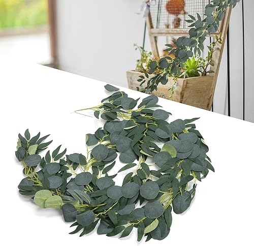 Miniatura 5 de GLOGLOW Guirnalda de flores artificiales, enredaderas de plantas para colgar en la pared, decoración de vegetación de ratán para el hogar, jardín,