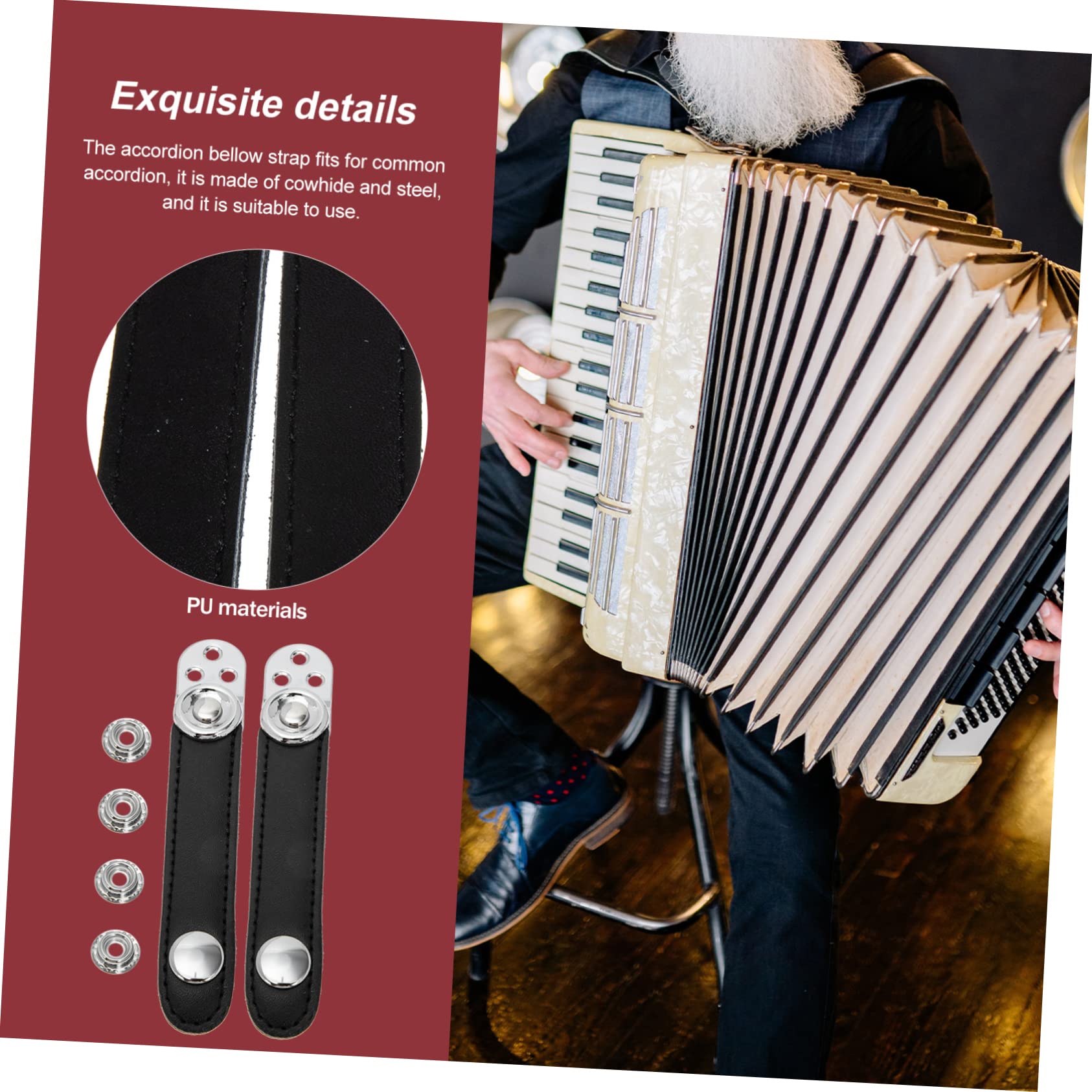 5sets Cinghie Regolabili Per Fisarmonica Con Fibbia Da Accessori Per Strumento Musicale Comode e Resistenti