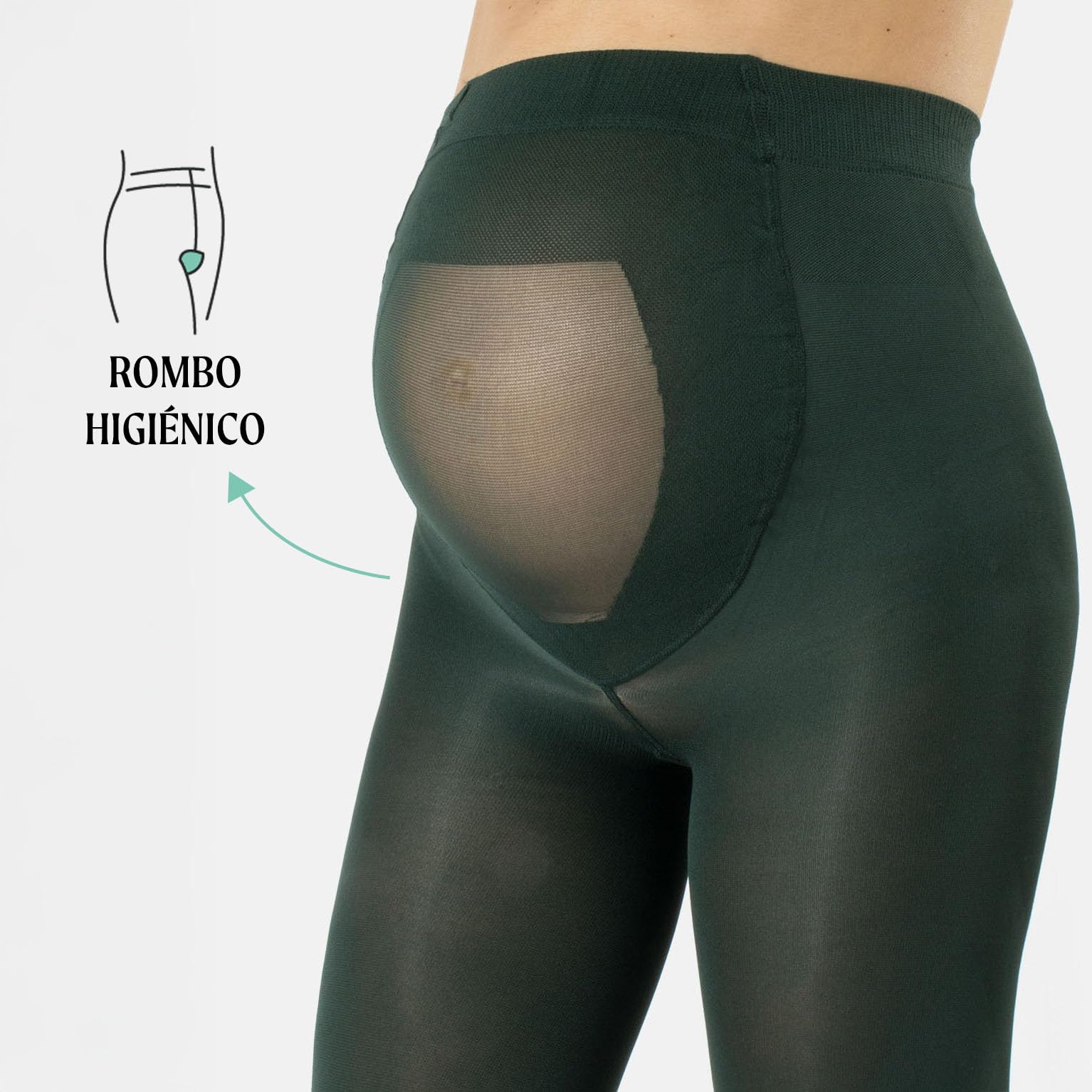 CALZITALY Medias Invernales Premama, Panty Para Futura Mama, 100 DEN | Negro, Amarillo, Naranja, Verde, Rosa | S, M, L, XL, XXL, 3XL, 4XL | Calcetería Italiana (S, Verde Botella)