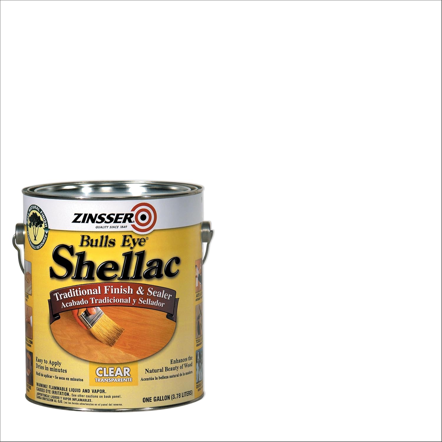 Zinsser 301 Bulls Eye Shellac Traditional Finish & Sealer, Gallon, Clear