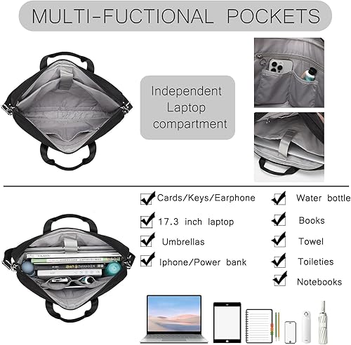 Miniatura 6 de BESMART Slim Laptop Bag 15.6/17.3 Inch Laptop Briefcase for Women, Elegant Waterproof Shoulder Bags, Computer Messenger Bag