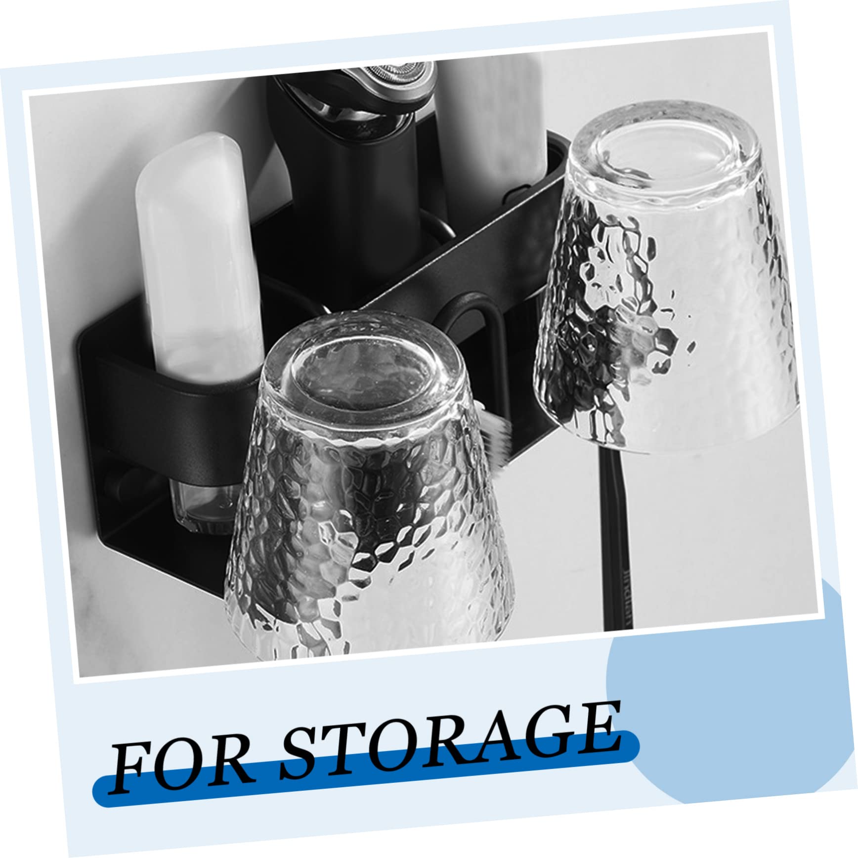 Zahnbürsten Wandorganizer aus Aluminium in Schwarz mit Stabiler Aufbewahrung für Zahnbürsten Mundbecher und Zahnpasta für Badezimmer und Dusche