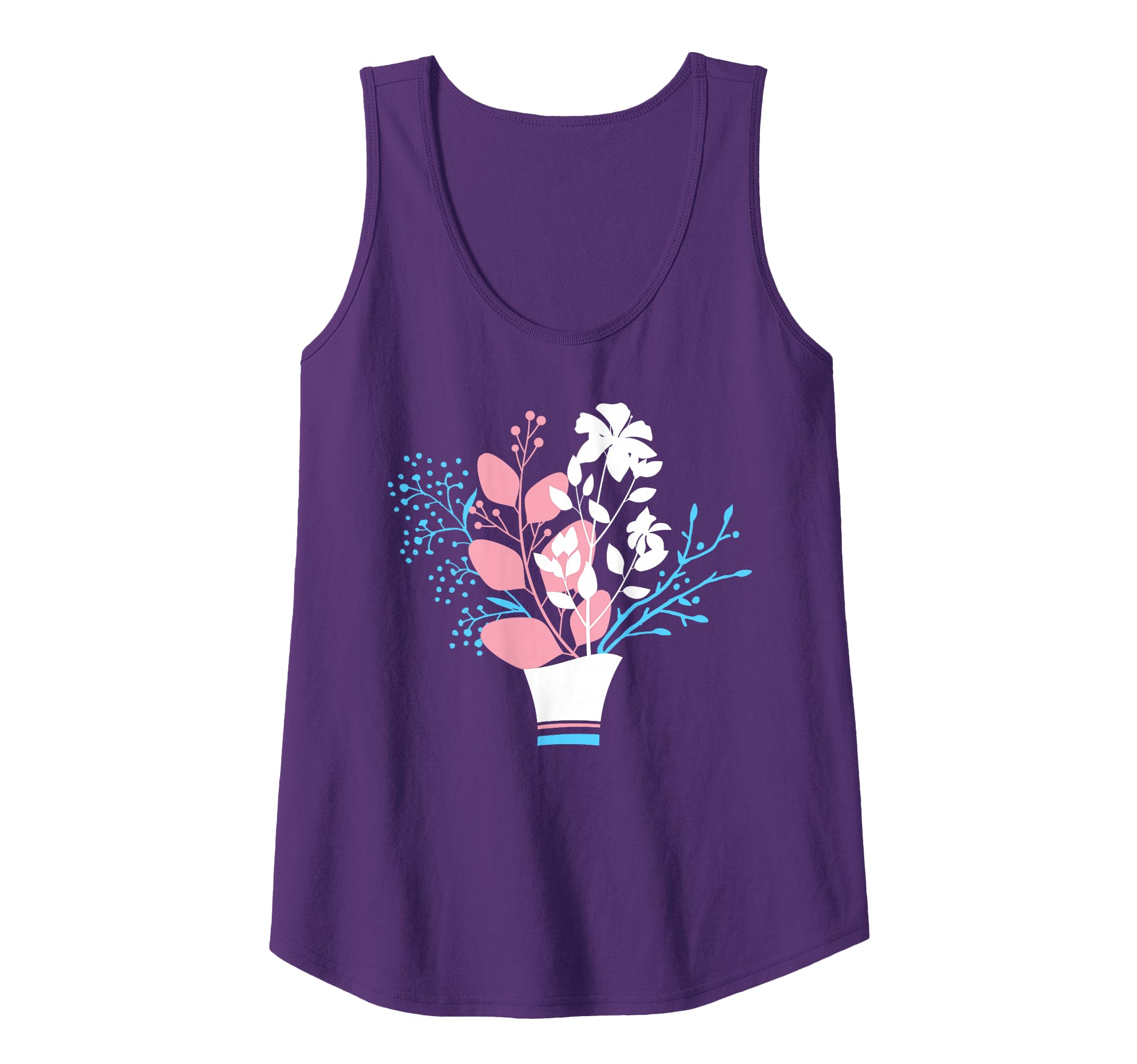 Minimalist Trans Pride Bouquet With Soft Floral Colors Tank Top