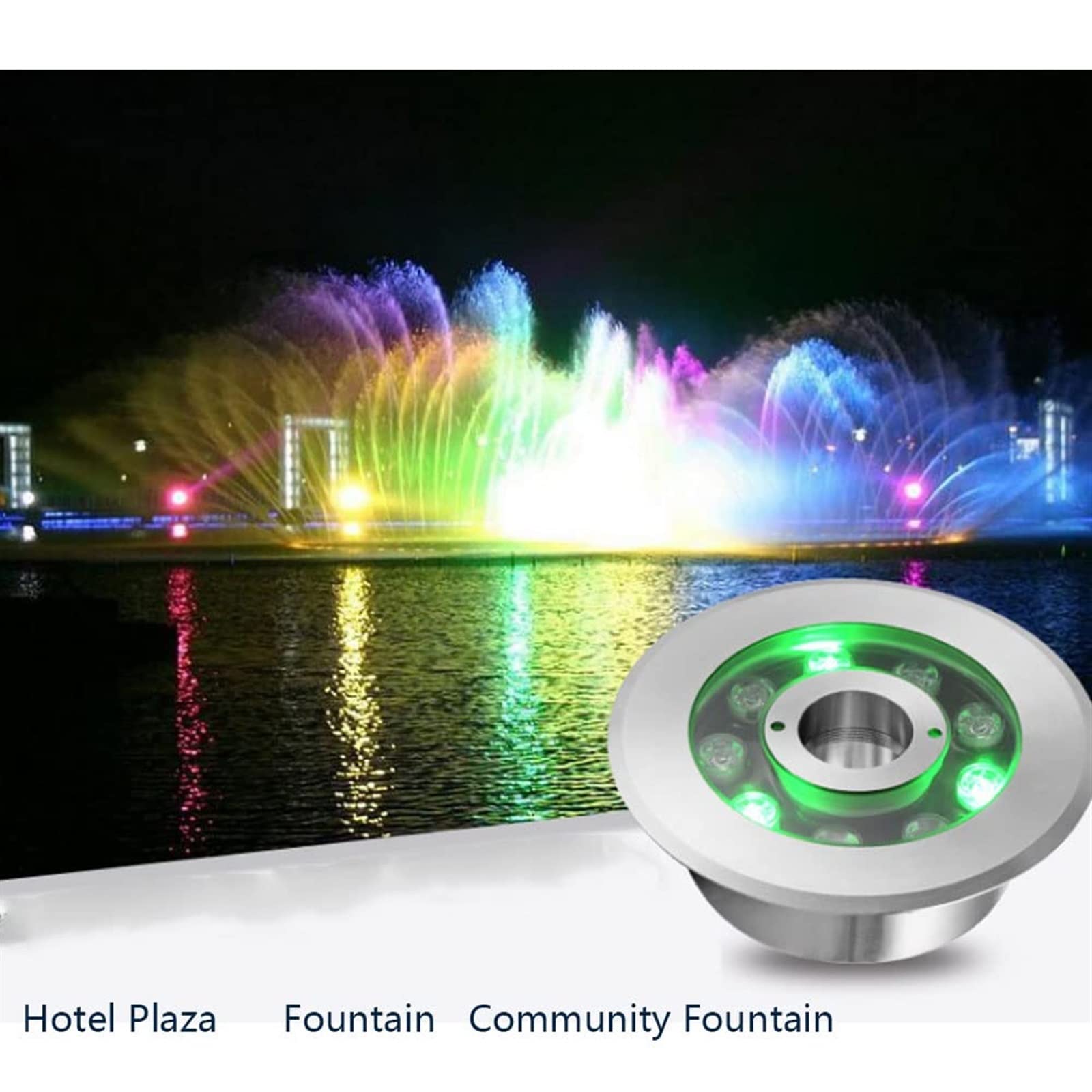LED Ring Onderwater Fontein Licht, RGB Kleurverandering Afstandsbediening Waterdicht Licht, IP68 Onderdompelbare Landschap Spotlight, voor Tuin Fontein Verlichting (Color : RGB Remote, Size : 15w(12
