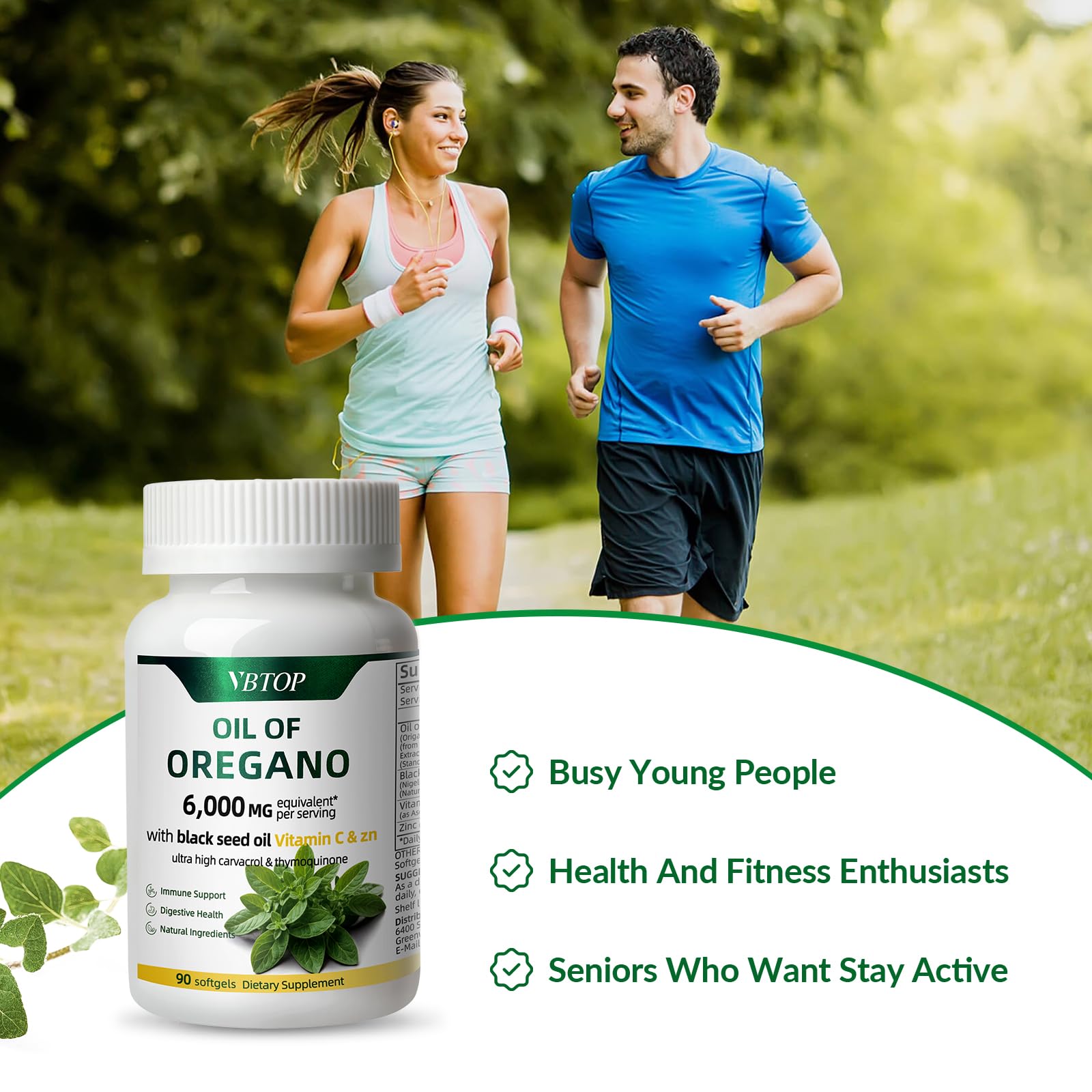 Oregano Oil with Black Seed Oil, Vitamin C and Zinc, 90 Softgels — Amazon image 6