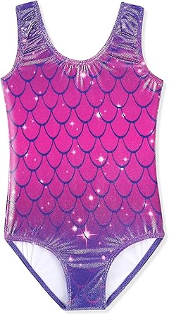 HOZIY Gymnastics Leotards for Girls Toddlers Kids Sleeveless Tumbling Outfits for Dance Print