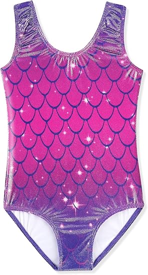 HOZIY Gymnastics Leotards for Girls Toddlers Kids Sleeveless Tumbling Outfits for Dance Print