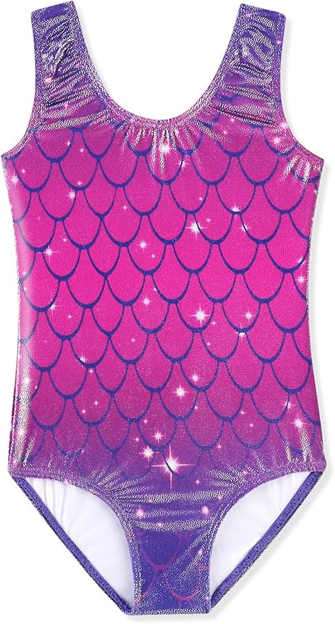 HOZIY Gymnastics Leotards for Girls Toddlers Kids Sleeveless Tumbling Outfits for Dance Print
