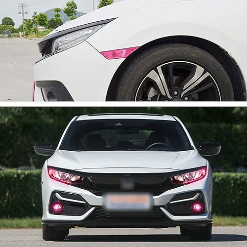 Miniatura 4 de TOMALL 3 pares de calcomanías de vinilo para luz antiniebla, faros delanteros, adhesivos de vinilo para Honda Civic 2016-2021 para guardabarros,