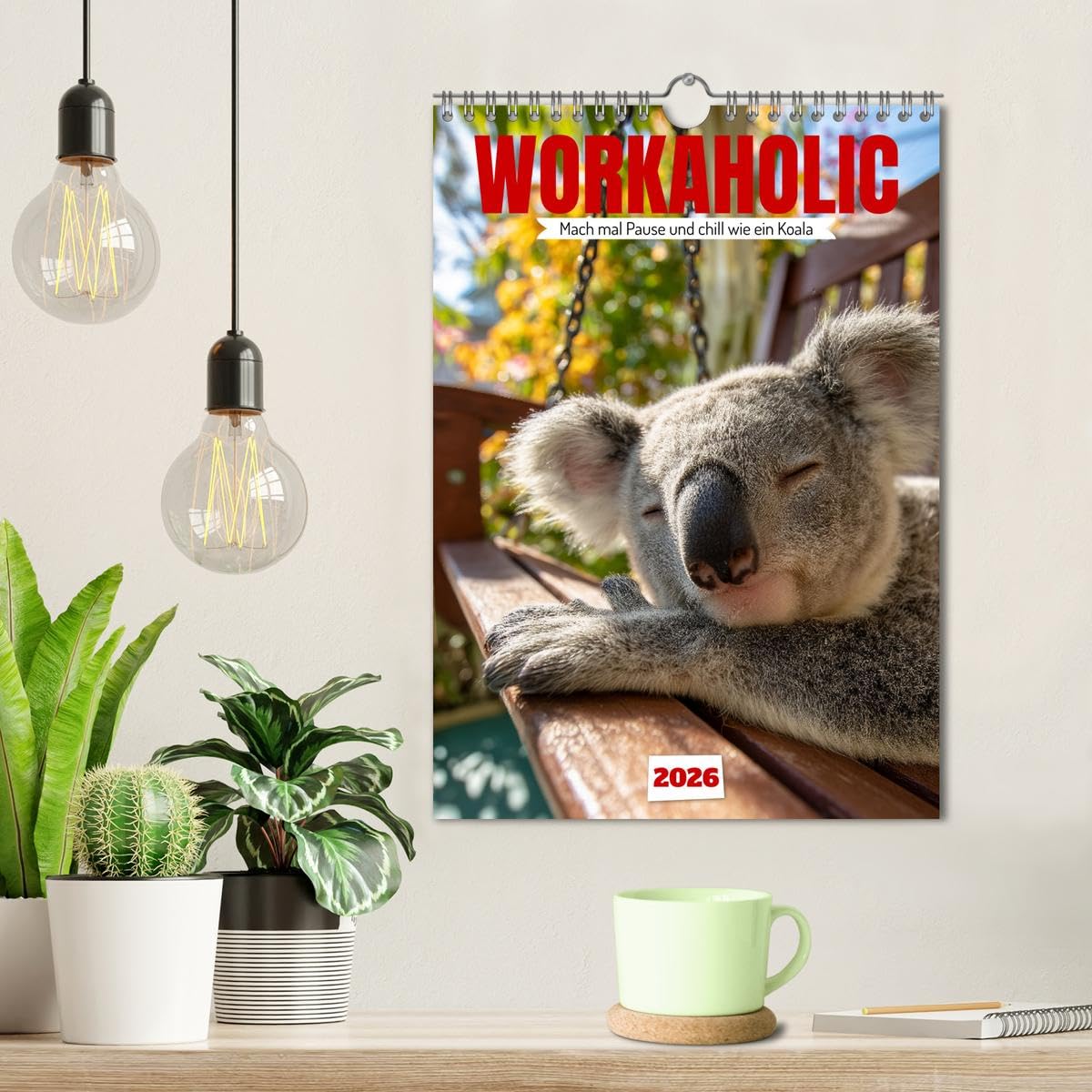 Workaholic - Mach mal Pause und chill wie ein Koala (Wandkalender 2026 DIN A4 hoch), CALVENDO Monatskalender: Lustiger Koala Kalender: Koalas und ... Wichtelgeschenk oder Familienkalender.