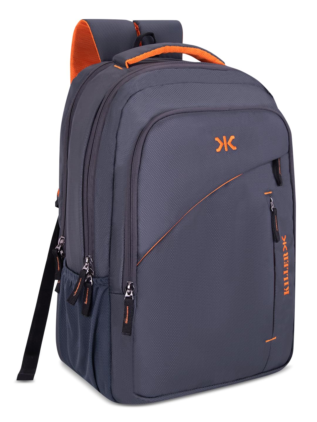 KILLER Louis 38L Large Laptop Backpack with 3 Compartments Polyester Trendy Waterproof Travel Backpack (Grey)