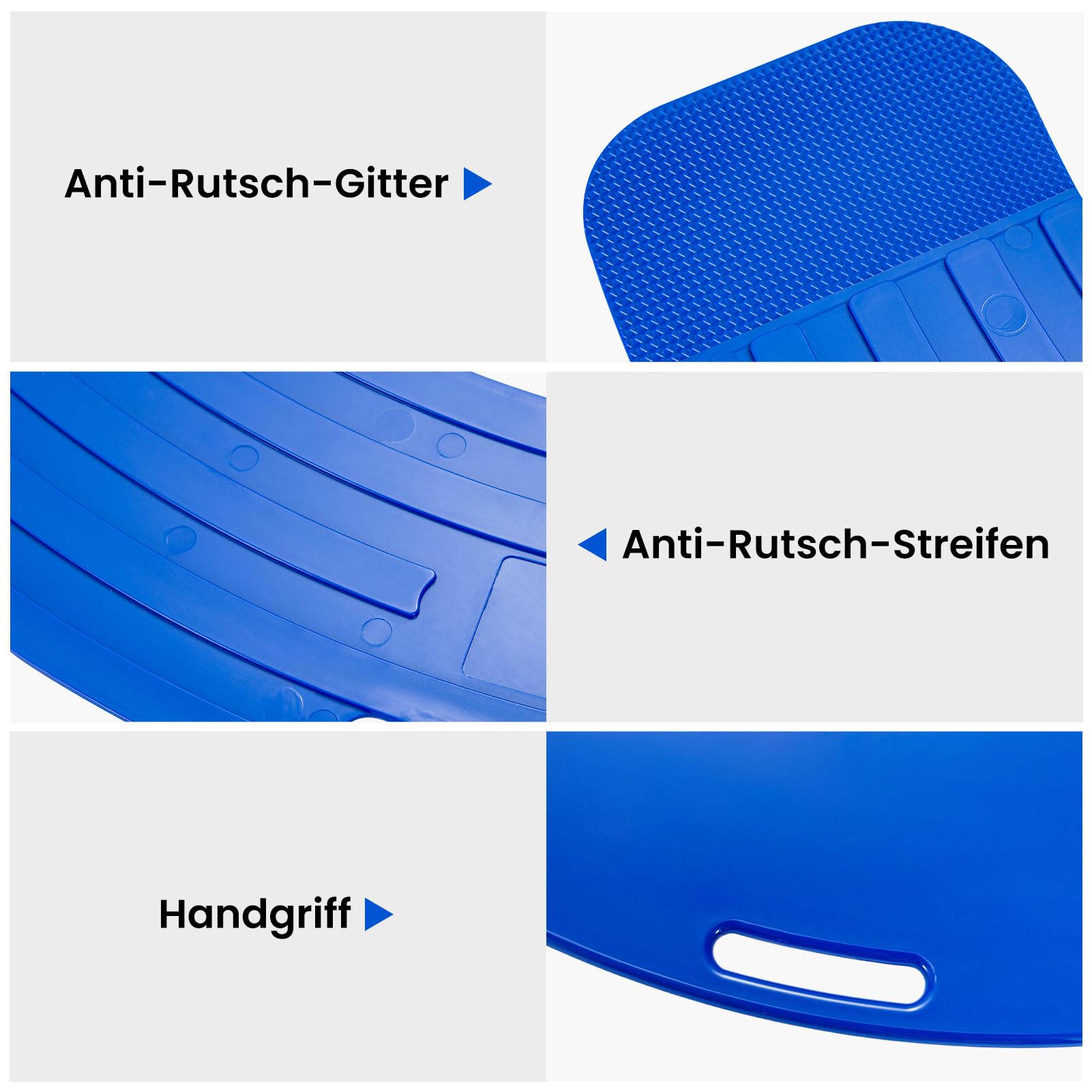 Transferbrett für Rollstuhlfahrer – Rutschfestes Gleitbrett aus Hochfestem Kunststoff, Patienten-Transferhilfe zum sicheren Umsetzen zwischen Rollstuhl, Bett, Toilette und Auto (Blau)