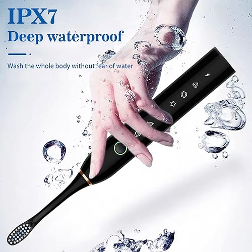 Miniatura 4 de Paquete de 2 cepillos de dientes eléctricos con 8 cabezales de cepillo, IPX7 resistente al agua, 6 modos, 42000 vpm con temporizadores inteligentes,