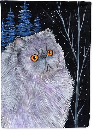 Caroline's Treasures SS8402GF - Bandera persa con diseño de gato de noche estrellada, tamaño de jardín, bandera para buzón o bandera decorativa para