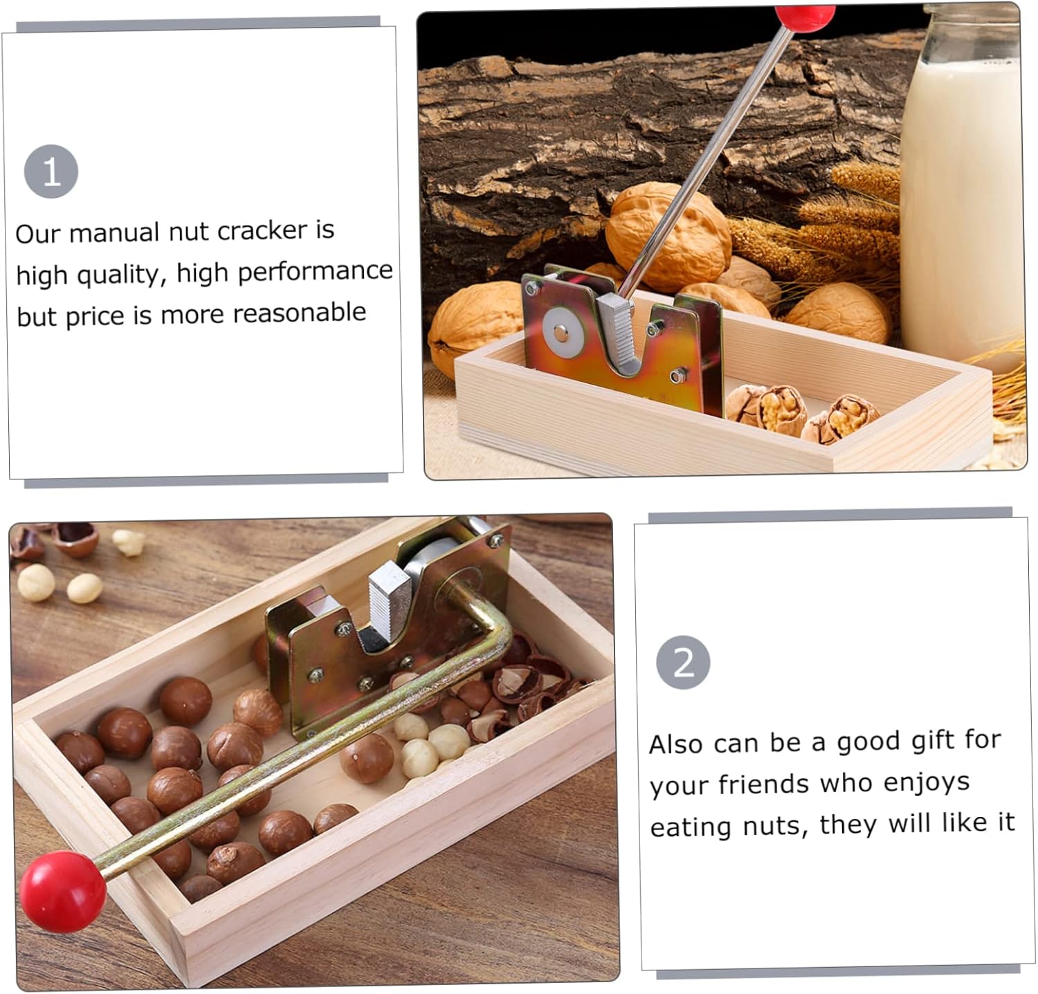 PRETYZOOM 1pc Manual Nut Cracker Tool Nut Tongs for Easy Shelling of Pecans Walnuts and Chestnuts Design Smooth Storage Basket