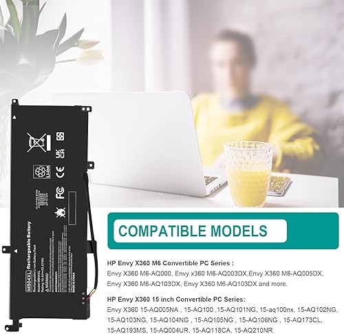 Miniatura 6 de Fancy Buying MB04XL - Batería para HP Envy X360 Convertible M6-AQ000 M6-AQ105DX M6-AQ003DX M6-AQ103DX M6-AR004DX 15-AQ 15-AQ005NA AQ101NG AQ015NR