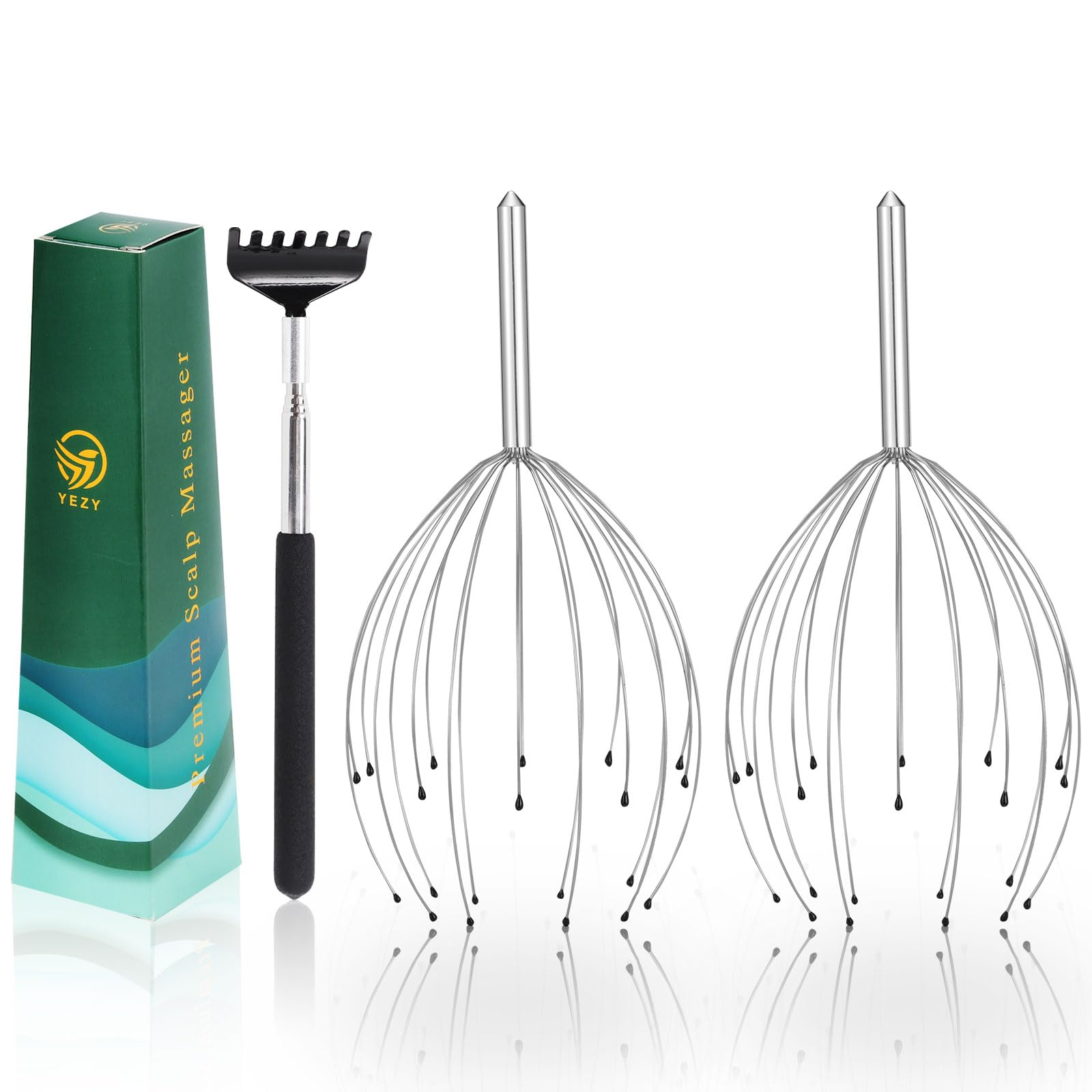 YEZY Head Massager 20 Fingers Head Scratcher Scalp Massager Back Scratcher Stocking Stuffers for Scalp Massage Back Massage