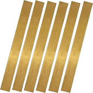 Brass Strip, Brass Shim Stock Assortment, 1" Width x 6" Length, 0.002", 0.004", 0.006", 0.008", 0.012" and 0.016" Thickness, 6 Pieces