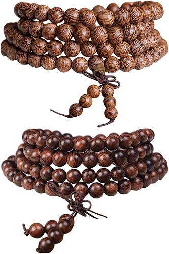 Bracelet De Perles en Bois - Set De 2 Pièces Pour Méditation, Yoga et Prière - 1