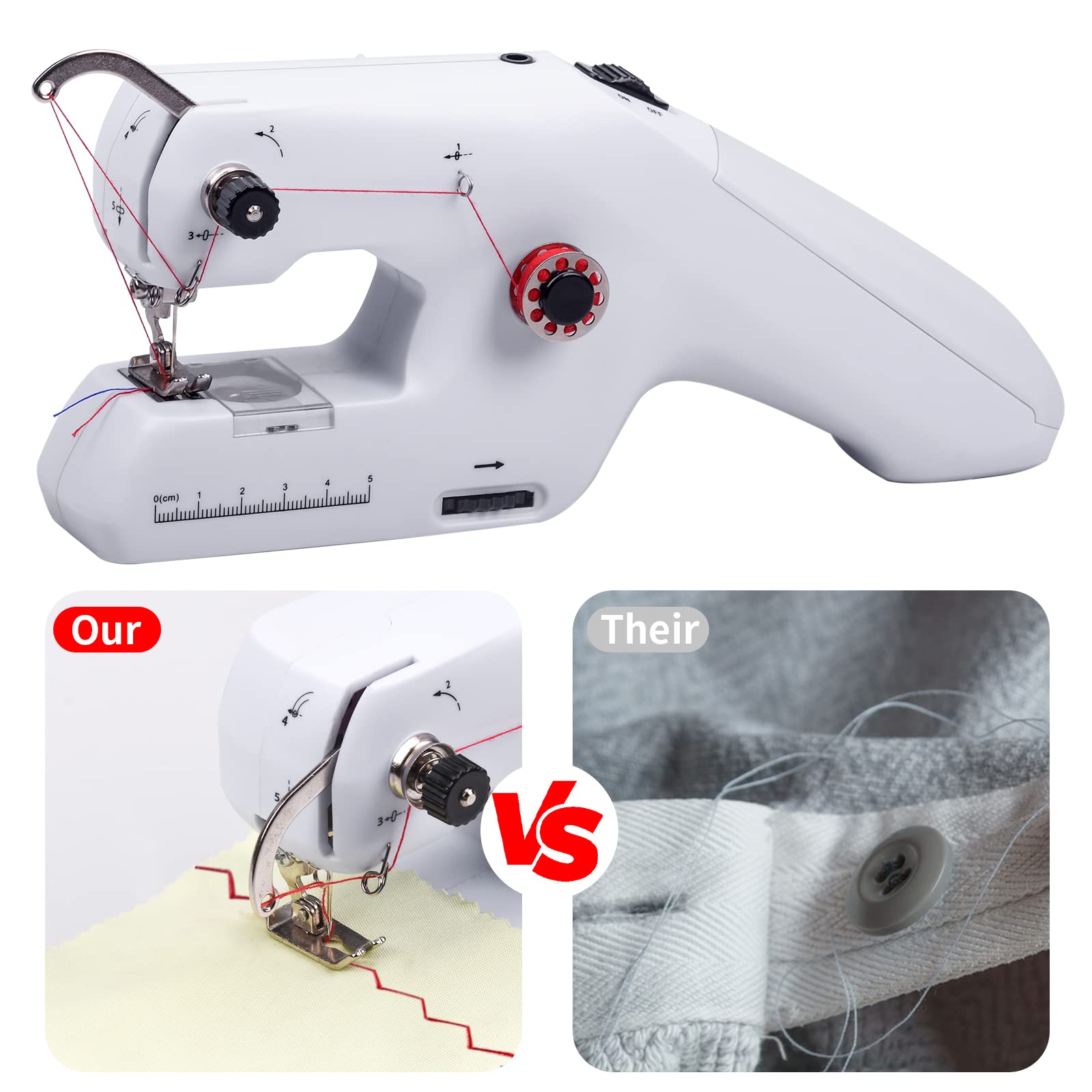 Machine à Coudre Électrique Portable, Équipé D'une Aiguille et D'un fil, Facile à Utiliser, Adaptée aux Débutants et Aux Enfants, Applicable aux Vêtements, Rideaux, Jouets en Peluche