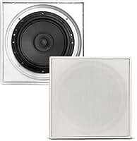 Caixa Acustica 140W Embutir Teto Som Ambiente Arandela Quadrada