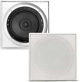 Caixa Acustica 140W Embutir Teto Som Ambiente Arandela Quadrada