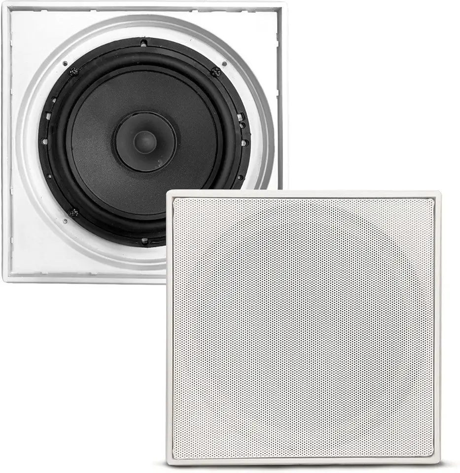 Caixa Acustica 140W Embutir Teto Som Ambiente Arandela Quadrada