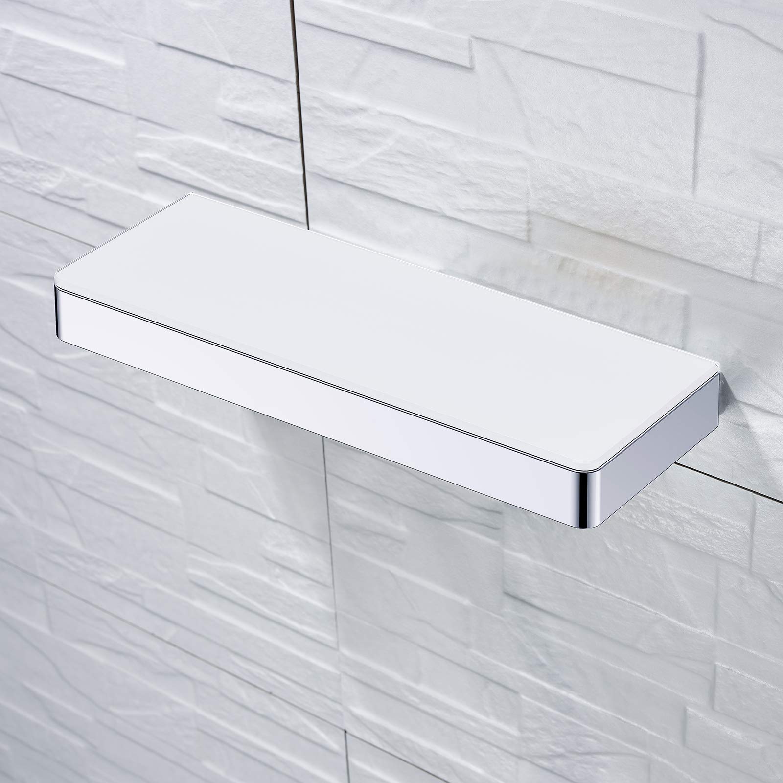 BERNSTEIN Wandboard Badablage G503 Edelstahl - mit Ablage aus Glas