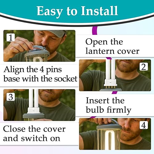 Miniatura 7 de 8 bombillas FLSE9W 6400K de linterna de campamento, adecuadas para linterna Coleman, Rayovac F9w-1, linterna de fuerza de trabajo, linterna de