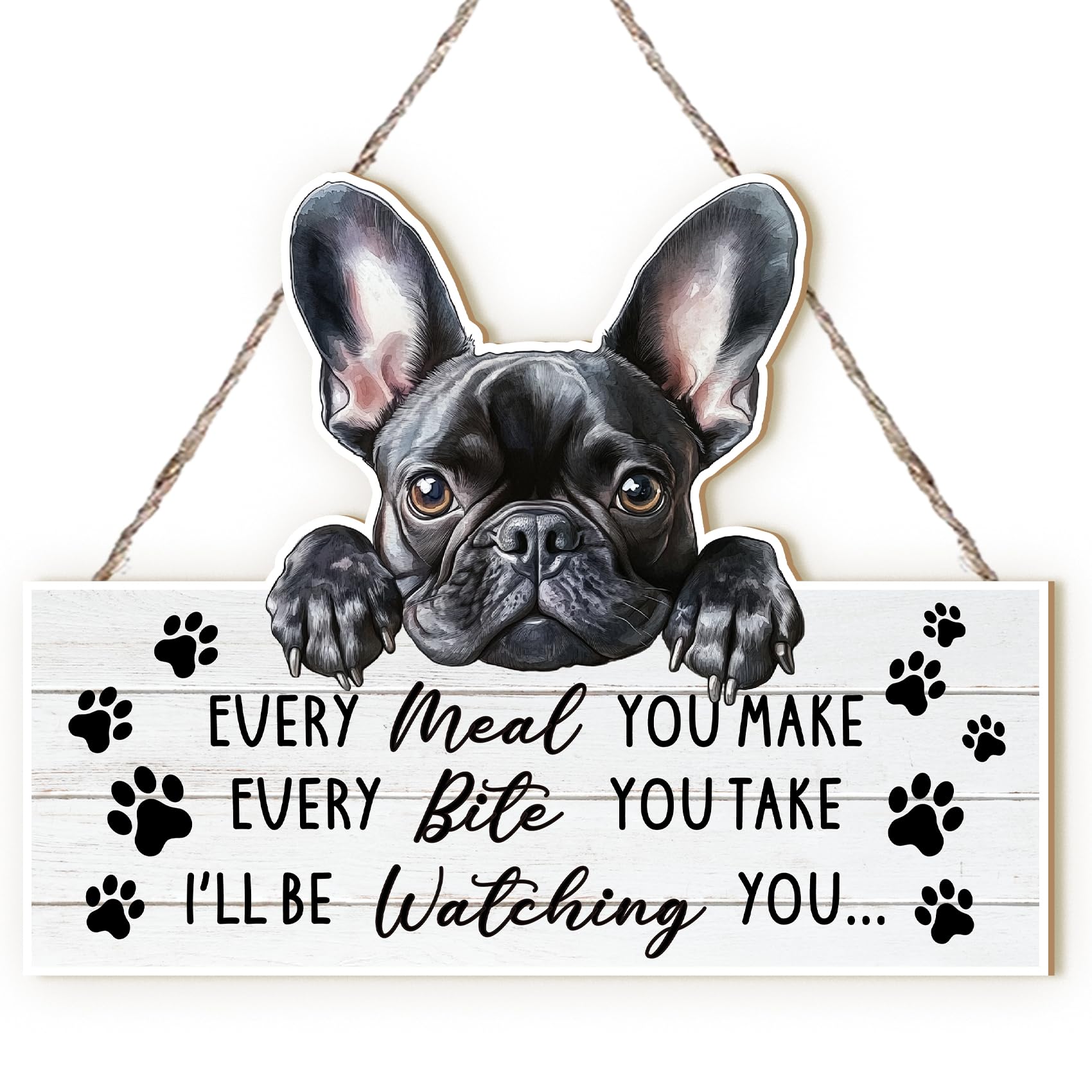 MOTERMATE French Bulldog Frenchie Dog Sign Decor Gifts for Women Men, Funny Dogs Signs Front Wall Pediments Decor for Dog Room, Dogs Wall Hanging