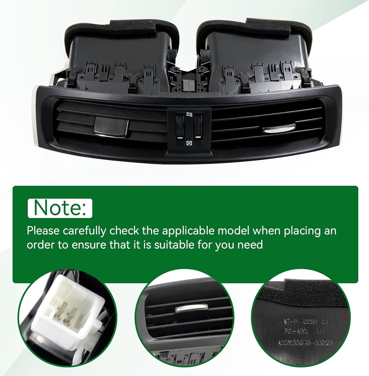 55670-53020 Center Dash Air Vents Panel Compatible with 2009 2010 2011 2012 2013 L-exus IS250 IS350 Replcace 5567053020
