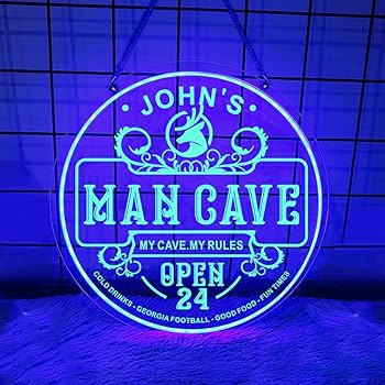 souleather Man Cave Neon Signs, Personalized Man Cave Decor