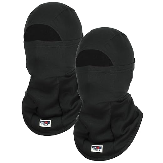 TICOMELA FR Face Mask Balaclava - Lightweight & Breathable for Summer |CAT2 Arc Rated Flame Resistant Hood,Welding Safe Cover