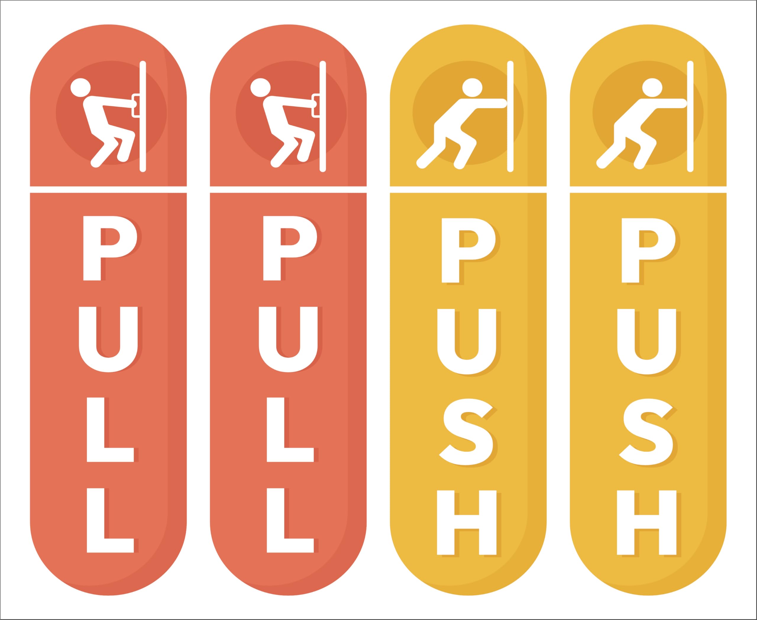 Push Pull Door Stickers (Pack of 4) – Yellow & Red Signs (2.5 x 8.5 Inch), Round & Square Labels for Glass Doors | Office, Shop & Home Use |Stickers-image-11