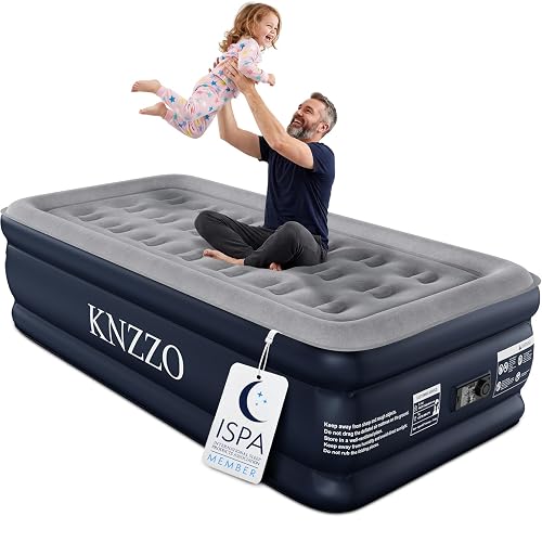 KNZZO Twin Air Mattress with Built in Pump, Portable Blow